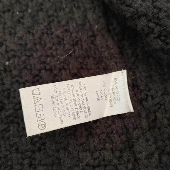 Kensie Size Medium M Black Sweater Layer Cover Button Retro Knitted Short Sleeve - Picture 7 of 9